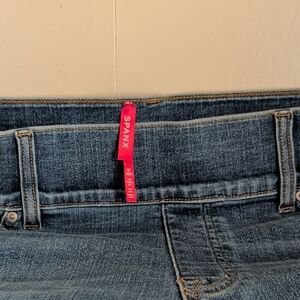 SPANX Dark Blue High-Rise Denim Jeans with Pink Tag